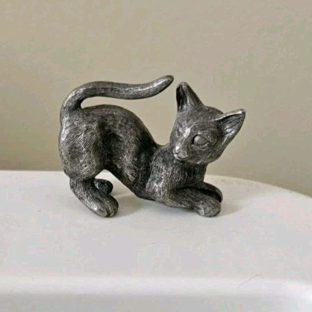 Vintage Spoontiques P6 Pewter Miniature Metal Cat Kitten Figure